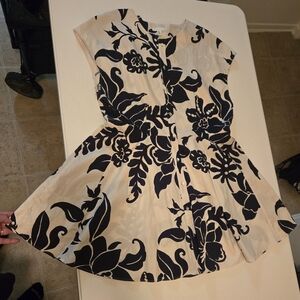 H&M Black and Cream Patterned Dress